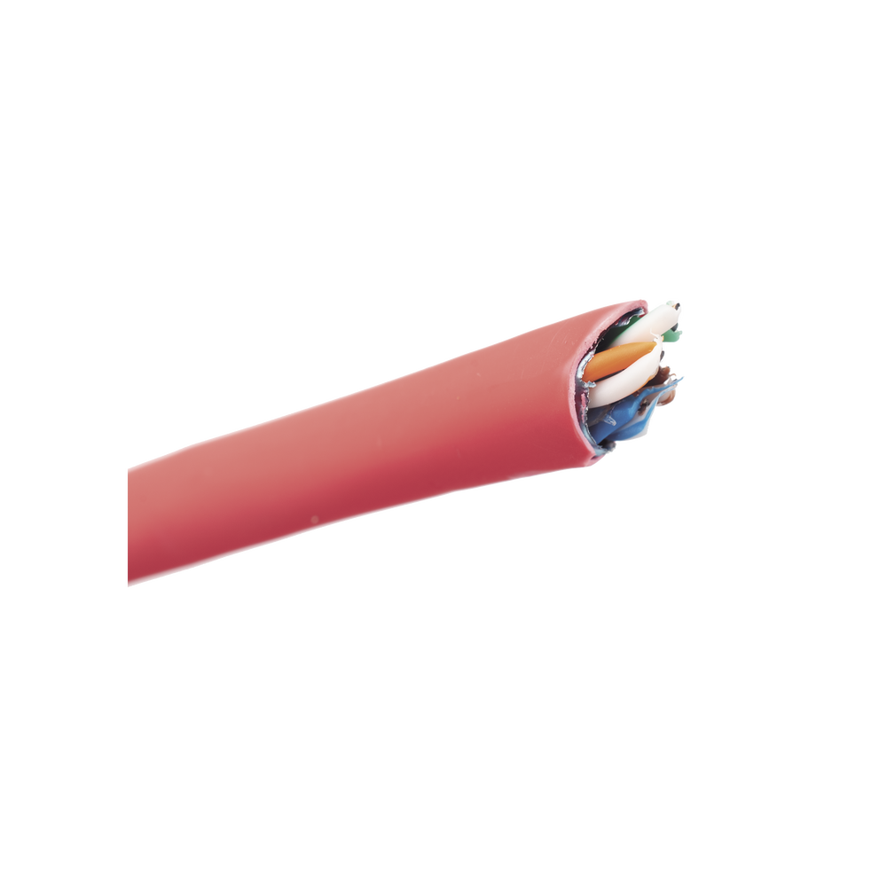 Bobina de Cable UTP de 4 Pares, Vari-MaTriX, Cat6A, 23 AWG, LSZH (Libre de Gases Tóxicos), Color Rojo, 305 Metros (1000 Pies)