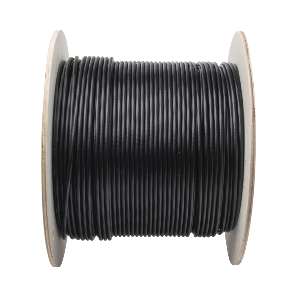 Bobina de Cable UTP de 4 Pares, PanNet, Para Exterior con Gel, Cat6 (23 AWG), Industrial para Climas Extremos, Color Negro, 305 Metros (1000 Pies)