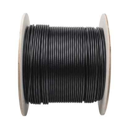 Bobina de Cable UTP de 4 Pares, PanNet, Para Exterior con Gel, Cat6 (23 AWG), Industrial para Climas Extremos, Color Negro, 305 Metros (1000 Pies)