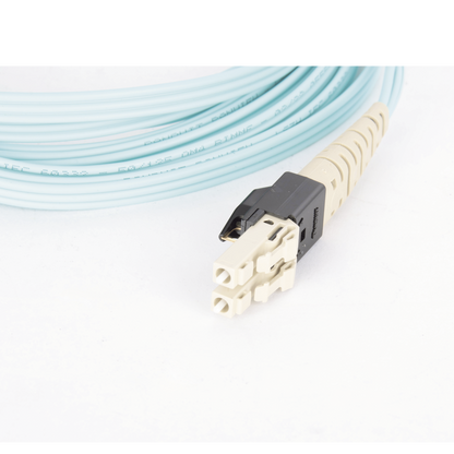 Jumper PViQ de Fibra Óptica Multimodo 50/125 OM4, LC-LC Duplex, LSZH, Color Aqua, 3 Metros