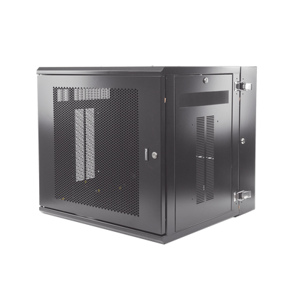 Gabinete PanZone de Montaje en Pared, de 19in, Puerta Ventilada, 12 UR, 635mm de Profundidad, Color Negro