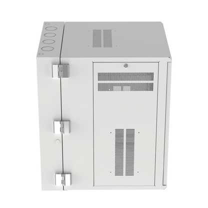 Gabinete PanZone de Montaje en Pared, de 19in, Puerta con Ventana de Seguridad, 18 UR, 762mm de Profundidad, Color Blanco