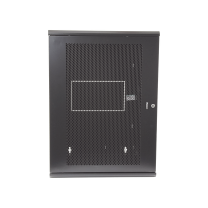 Gabinete PanZone de Montaje en Pared, de 19in, Puerta Ventilada, 18 UR, 635mm de Profundidad, Color Negro