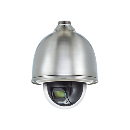 Domo IP PTZ Antivandálico 2MP / Zoom Óptico 32X / H.265 & WiseStream  / WDR 120DB / Exterior IP66 / Acero Inoxidable