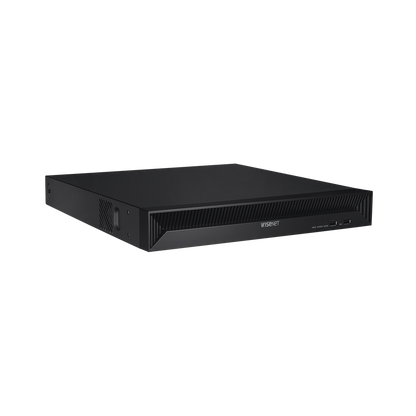 NVR 8 Megapíxel / 16 canales / H.265 / P2P Wisenet / 16 puertos PoE / 128Mbps