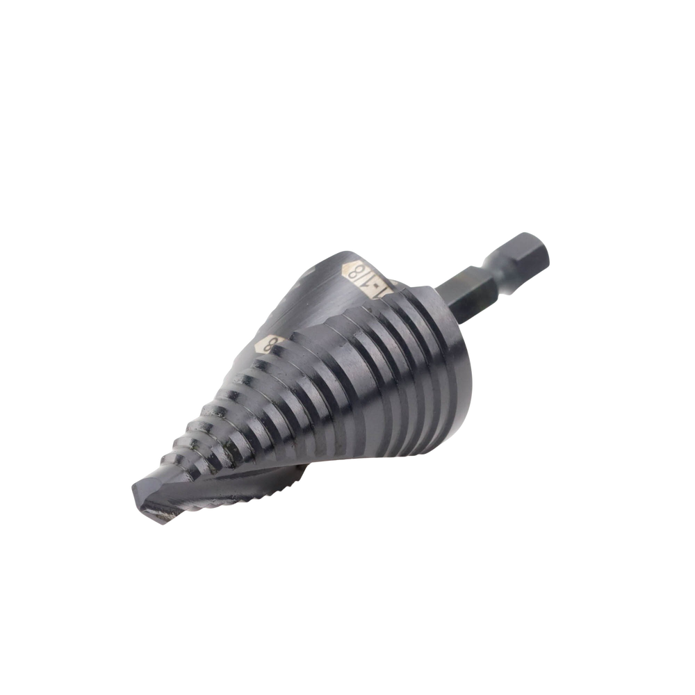 Broca Escalonada 12 en 1, de Liberación Rápida, Acanaladura en Espiral, produce Agujeros de 2-3 cm e Intermedios. 10x más Durable
