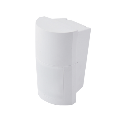 Detector de Movimiento Pasivo / Inalambrico (alimentación) / Altura de montaje 0.8m a 2.7 m  ajustable  / 100% Exterior / Compatible con cualquier panel de alarma