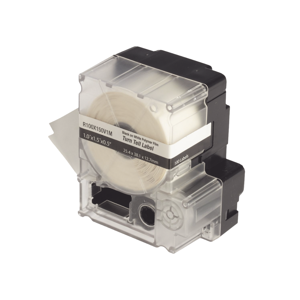 Casete de 100 Etiquetas Autolaminadas Turn-Tell, con Rotación para Mejor Visibilidad, para Cables de Redes de Cobre o Fibra Óptica, de 5.5 a 7.1 mm (0.22 a 0.28 pulgadas) de Diámetro