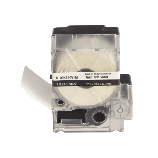 Casete de 100 Etiquetas Autolaminadas Turn-Tell, con Rotación para Mejor Visibilidad, para Cables de Redes de Cobre o Fibra Óptica, de 5.5 a 7.1 mm (0.22 a 0.28 pulgadas) de Diámetro
