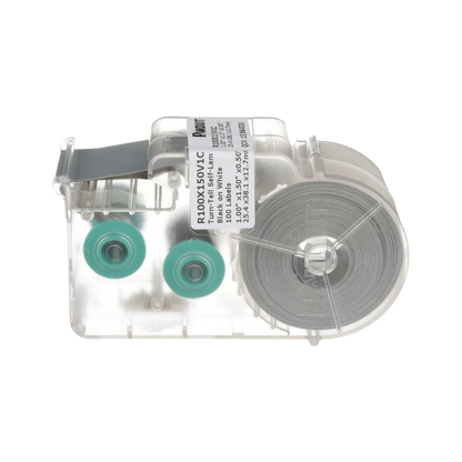 Casete de 75 Etiquetas Autolaminadas Turn-Tell, con Rotación para Mejor Visibilidad, para Cables de Redes de Cobre o Fibra Óptica, de 7.1 a 9.9 mm (0.28 a 0.39 pulgadas) de Diámetro
