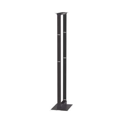 Rack de Dos Postes Estándar de 19 in, Rieles Numerados y Roscados #12-24, Fabricado en Aluminio, 45 Unidades de Rack, Color Negro