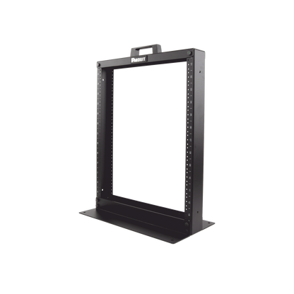 Rack de Dos Postes Estándar de 19 in, Rieles Numerados y Roscados #12-24, Fabricado en Aluminio, 13 Unidades de Rack, Color Negro