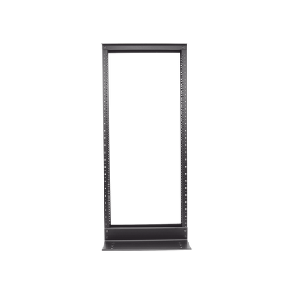 Rack de Dos Postes Estándar de 19 in, Rieles Numerados y Roscados #12-24, Fabricado en Aluminio, 24 Unidades de Rack, Color Negro