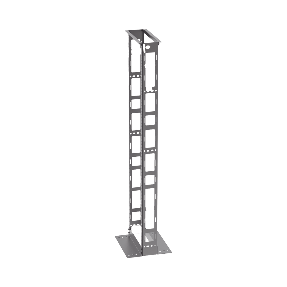 Rack de Dos Postes Estándar de 19 in, Rieles Numerados y Roscados #12-24, 6 in de Profundidad, Fabricado en Acero, 45 Unidades de Rack, Color Negro