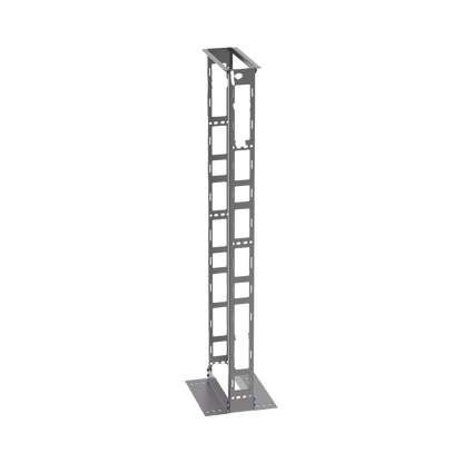 Rack de Dos Postes Estándar de 19 in, Rieles Numerados y Roscados #12-24, 6 in de Profundidad, Fabricado en Acero, 45 Unidades de Rack, Color Negro