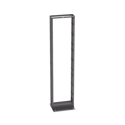 Rack de Dos Postes Estándar de 19 in, Rieles Numerados y Roscados #12-24, 6 in de Profundidad, Fabricado en Acero, 45 Unidades de Rack, Color Negro