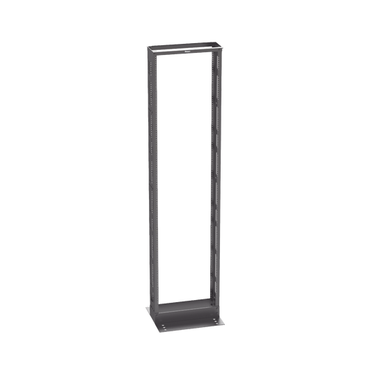 Rack de Dos Postes Estándar de 19 in, Rieles Numerados y Roscados #12-24, 6 in de Profundidad, Fabricado en Acero, 45 Unidades de Rack, Color Negro