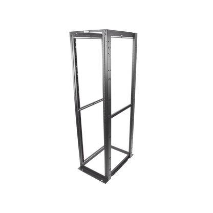 Rack de Cuatro Postes Estándar de 19", Rieles Numerados y Roscados #12-24, Profundidad Máxima de 30 in, 45 Unidades de Rack, Color Negro