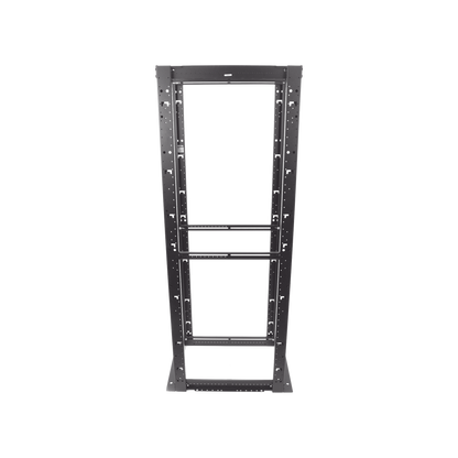 Rack de Cuatro Postes Estándar de 19", Rieles Numerados y Roscados #12-24, Profundidad Máxima de 30 in, 45 Unidades de Rack, Color Negro