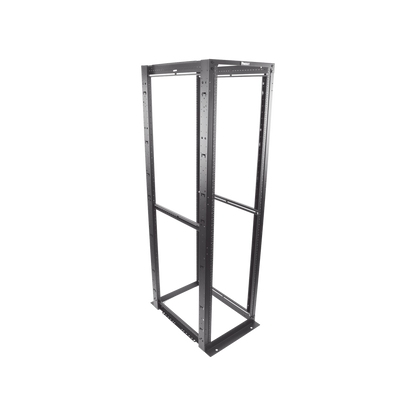 Rack de Cuatro Postes Estándar de 19", Rieles Numerados y Roscados #12-24, Profundidad Máxima de 30 in, 45 Unidades de Rack, Color Negro