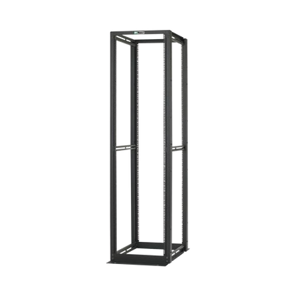 Rack de Cuatro Postes Estándar de 19", Rieles Numerados y Roscados #12-24, Profundidad Máxima de 30 in, 45 Unidades de Rack, Color Negro