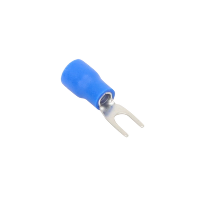 Terminal tipo horquilla ( espada ) aislada / 16 - 14 AWG / Azúl / Paquete de 25 piezas.