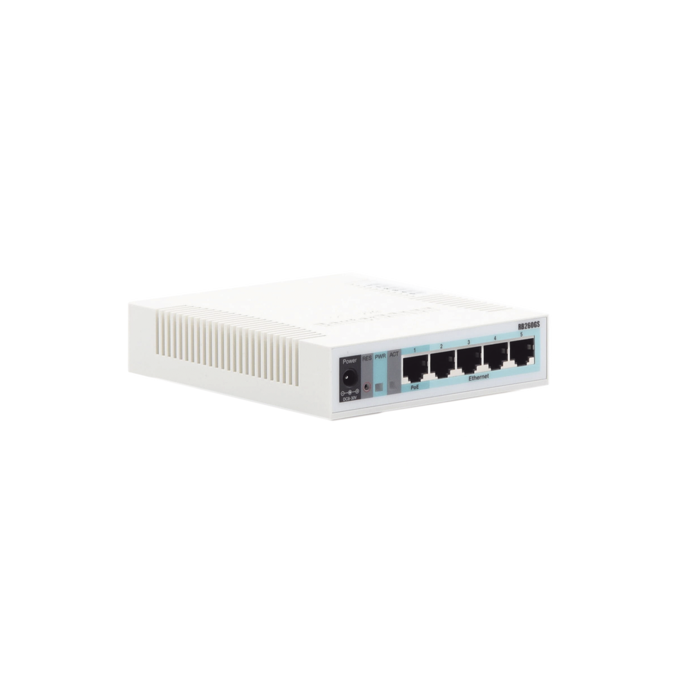 Switch Mikrotik 5 puertos Gigabit Ethernet y 1 SFP