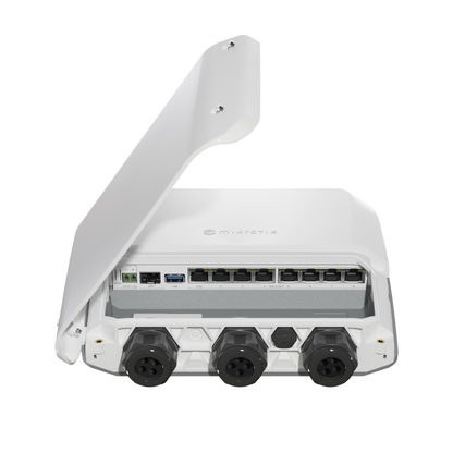 RB5009UPr+S+OUT 8 puertos PoE in/out, 1 SFP+, Solo RouterOS v7 para Exterior