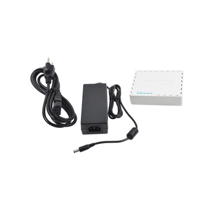 (hEX PoE LITE) RouterBoard, 5 Puertos Fast Ethernet, 4 con PoE Pasivo, 1 Puerto USB