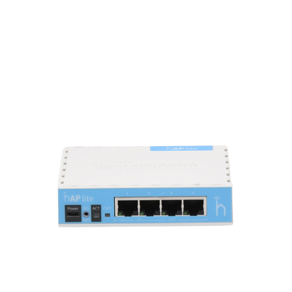 (hAP Lite) 4 Puertos Fast Ethernet y  Wi-Fi 2.4 GHz 802.11 b/g/n