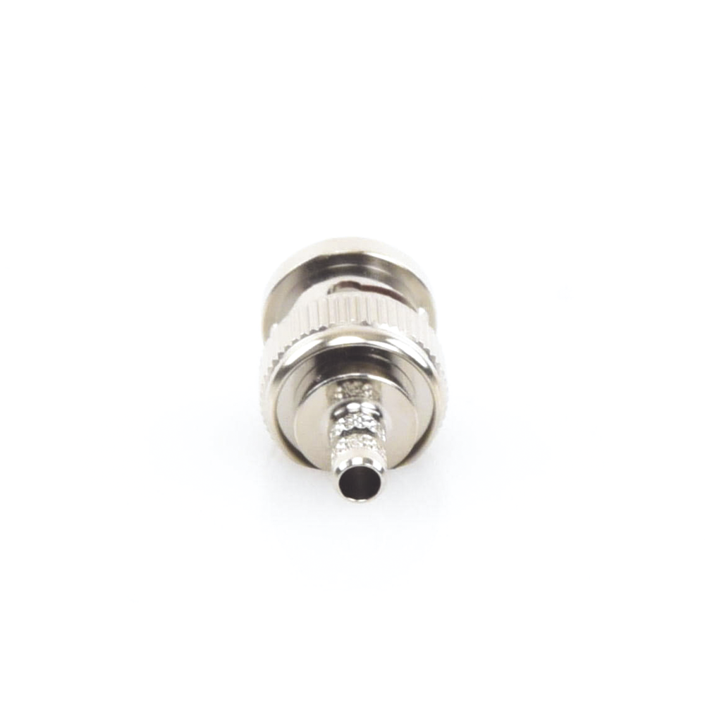Conector BNC Macho de Anillo Plegable para Cable LP-195, LP-142, LMR-195, RG-58/U, RG-142/U, Níquel/ Oro/ Delrin.