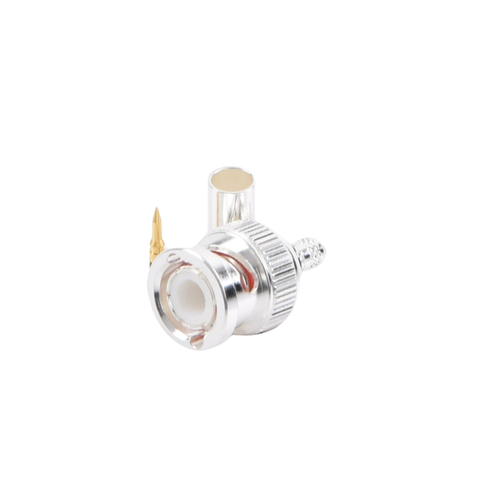 Conector BNC Macho de Anillo Plegable para Cable LP-142, LP-195, LMR-195, RG-58/U, RG-142/U, Plata/Oro/Teflón.