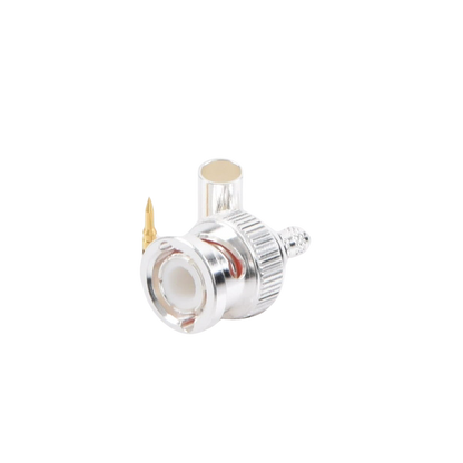 Conector BNC Macho de Anillo Plegable para Cable LP-142, LP-195, LMR-195, RG-58/U, RG-142/U, Plata/Oro/Teflón.