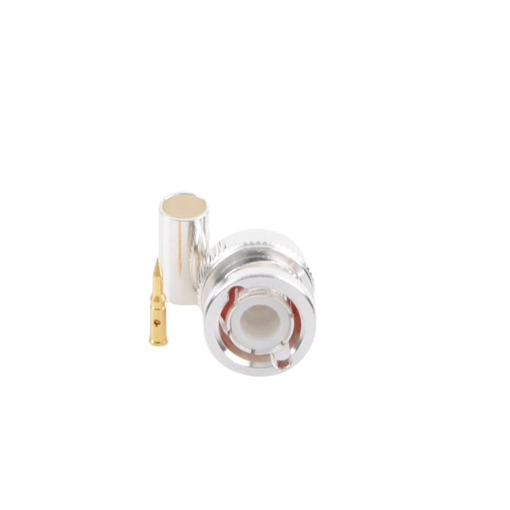 Conector BNC Macho de Anillo Plegable para Cable LP-142, LP-195, LMR-195, RG-58/U, RG-142/U, Plata/Oro/Teflón.