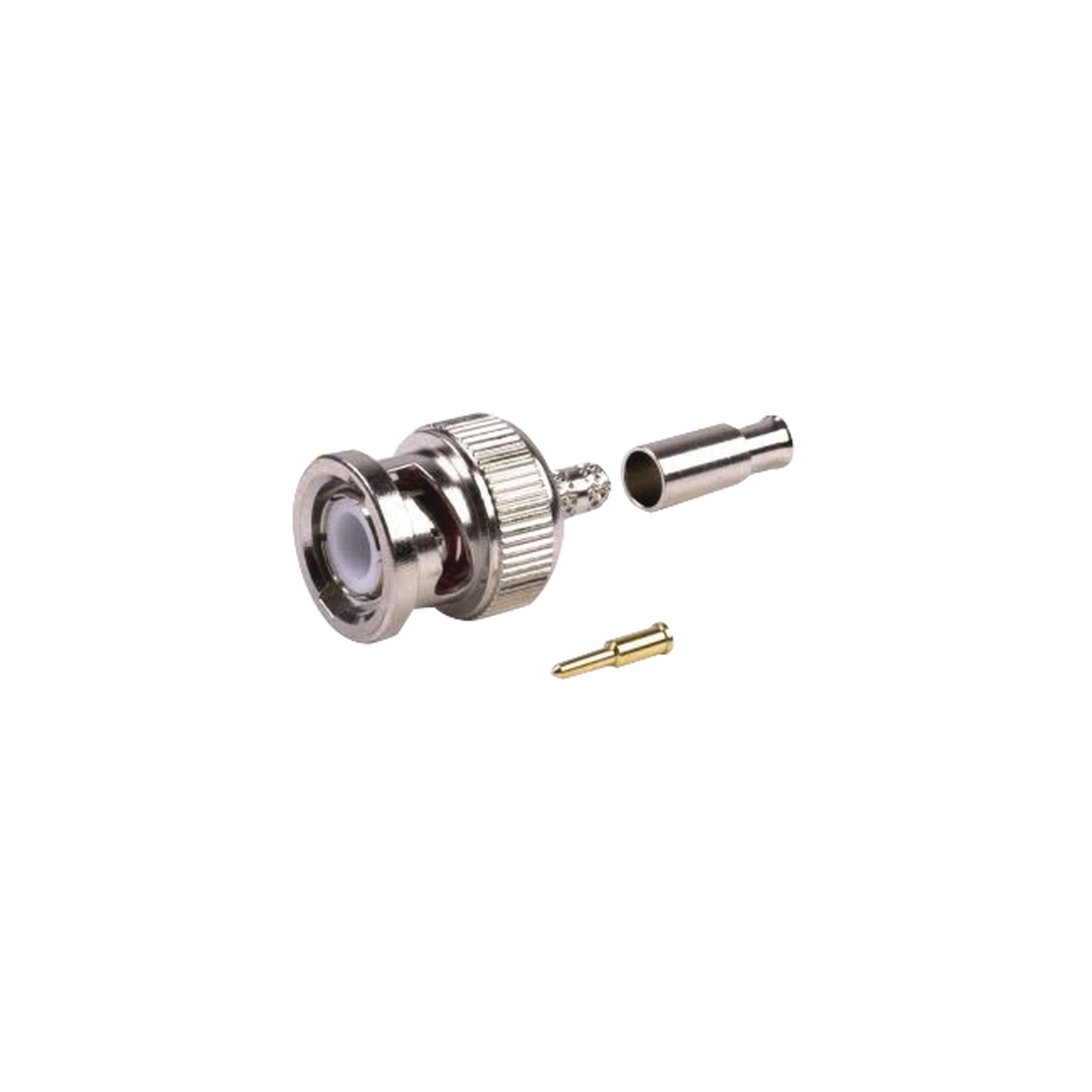 Conector BNC Macho de Anillo Plegable para Cables RG-174/U, 8216, Niquel/ Oro/ Teflón.