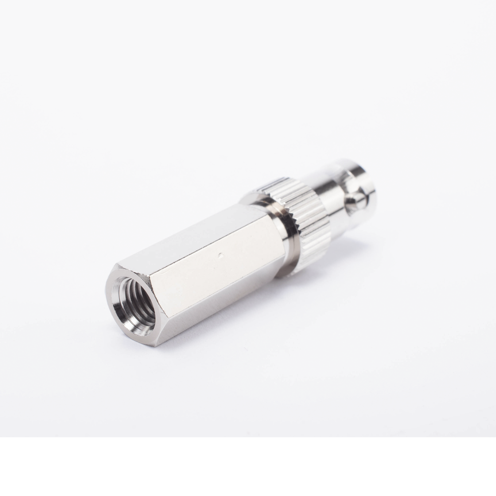 Conector BNC Hembra en 75 Ohm, Tipo Roscable para cable Coaxial RG-59/U, Níquel/ Plata/ Delrin.