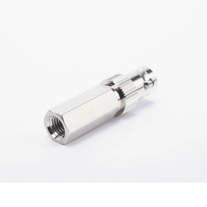 Conector BNC Hembra en 75 Ohm, Tipo Roscable para cable Coaxial RG-59/U, Níquel/ Plata/ Delrin.