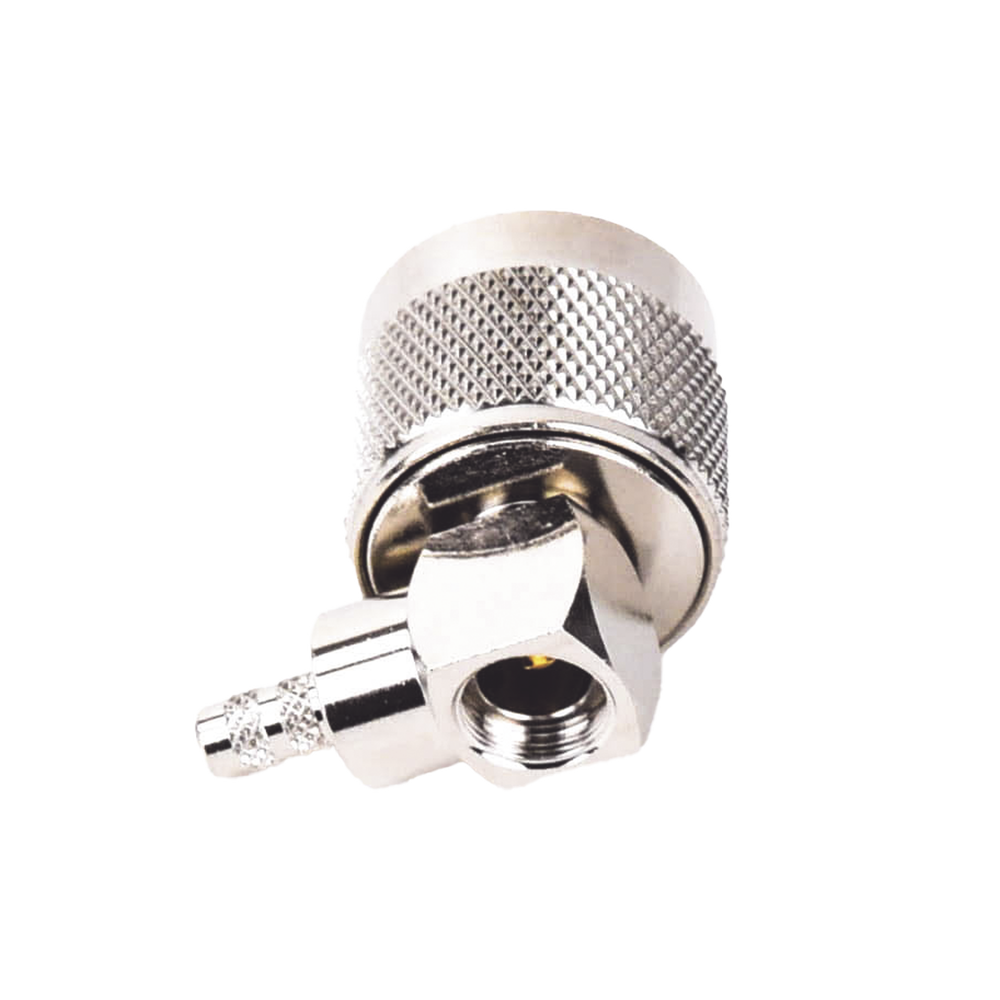 Conector N Macho en A/R de Anillo Plegable para Cables LP-195, LP-142, RG-58/U, RG-142/U, Niquel/ Oro/ Teflón.