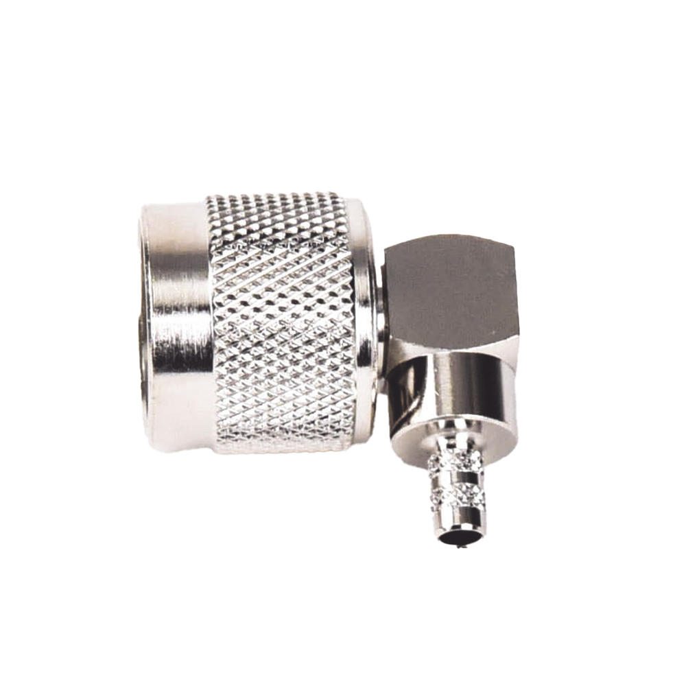 Conector N Macho en A/R de Anillo Plegable para Cables LP-195, LP-142, RG-58/U, RG-142/U, Niquel/ Oro/ Teflón.
