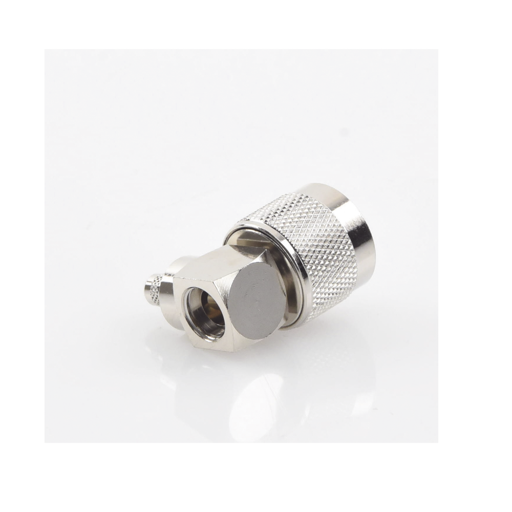 Conector N Macho en A/R de Anillo Plegable para Cables RG-8/X, LMR-240, Níquel/ Oro/ Teflón.