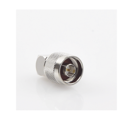 Conector N Macho en A/R de Anillo Plegable para Cables RG-8/X, LMR-240, Níquel/ Oro/ Teflón.