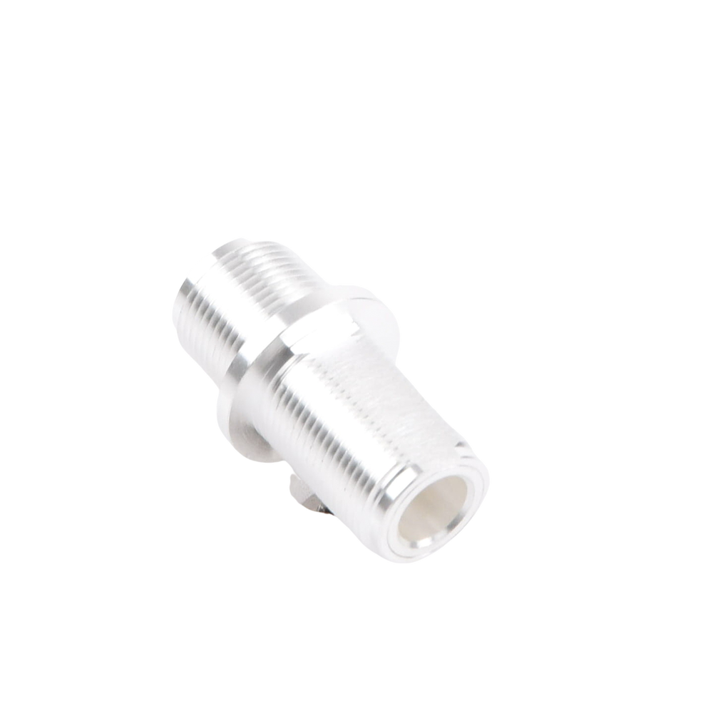 Adaptador Doble N Hembra para Chasis de Montaje Frontal en Doble D Plano y Cuerpo Plateado.