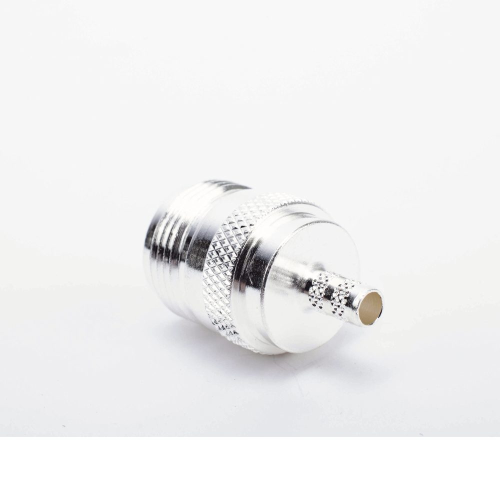 Conector N Hembra de Anillo Plegable para Cables RG-58/U, Níquel/ Oro/ Teflón.
