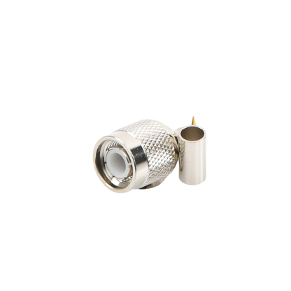 Conector TNC Macho de Anillo Plegable para Cables RG-58/U, LMR-195, Níquel/ Oro/ Delrin.