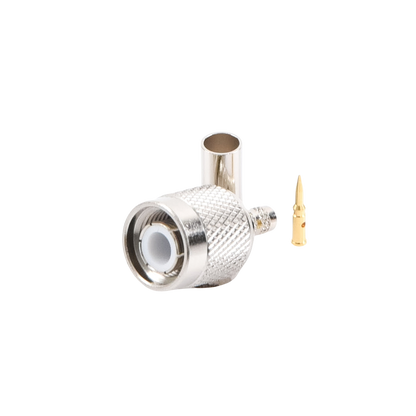 Conector TNC Macho de Anillo Plegable para Cables RG-58/U, RG-142/U, LMR-195, Níquel/ Oro/ Teflón.