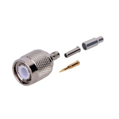 Conector TNC Macho de Anillo plegable  para cables RG-174/U, BELDEN 8216.