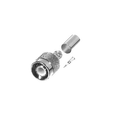 Conector TNC Macho de Anillo Plegable para Cable RG-59/U, Grupo D, Níquel/ Gold/ Delrin.�??