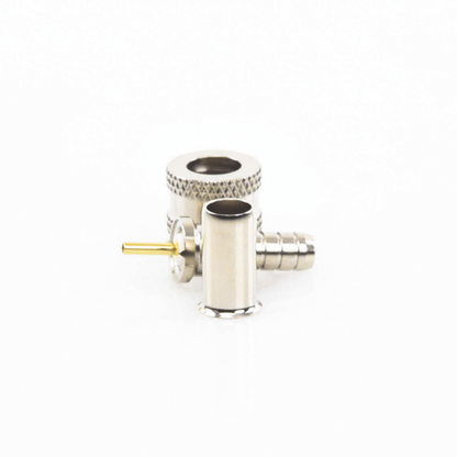 Conector Mini UHF Macho, 50 Ohm, de Anillo Plegable para Cables RG-58/U, RG-142/U, Niquel/Oro/Delrin.