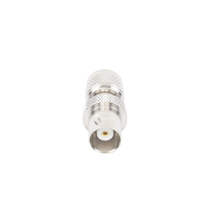 Adaptador en Línea, de Conector Mini UHF Macho a BNC Hembra, Níquel/ Oro/ Teflón.