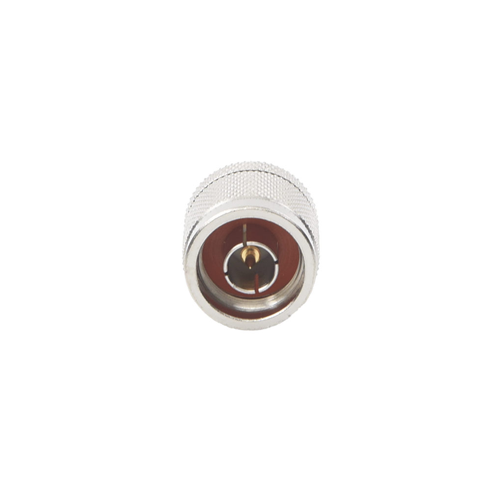 Adaptador en Línea, de Conector Mini UHF Hembra a N Macho, Níquel/ Oro/ Teflón.